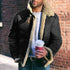 Men's jacket faux leather velvet